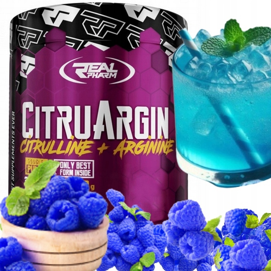 Real Pharm Citruargin 300g - Blue Raspberry - obrazek 4
