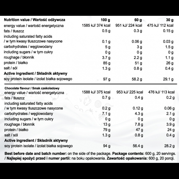Real Pharm Soy Protein 600g - Banana - obrazek 4