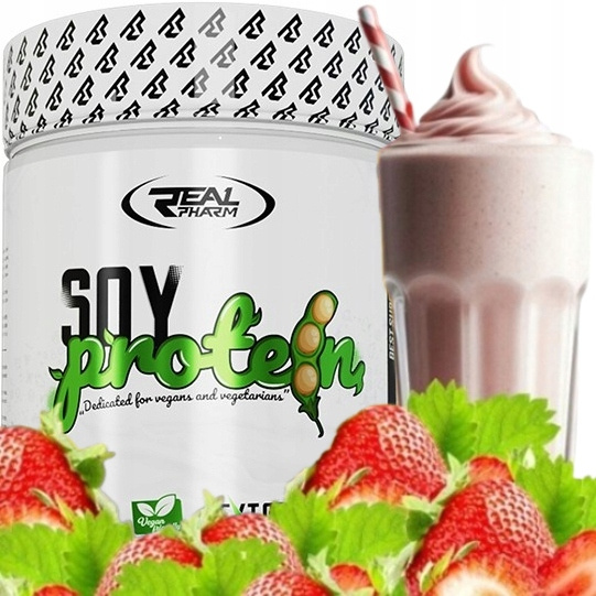 Real Pharm Soy Protein 600g - Strawberry - obrazek 2