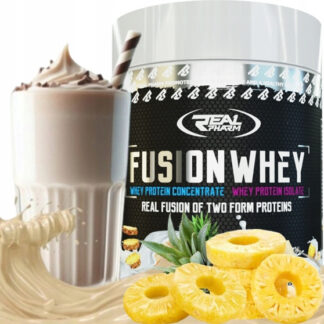 Real Pharm Fusion Whey 600g - Biała Czekolada z Kawałkami Ananasa