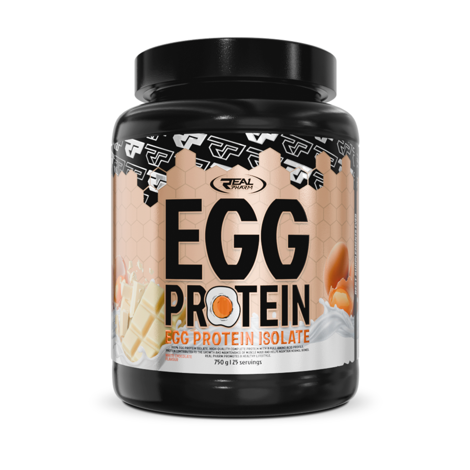 Real Pharm Egg Protein Izolat Białka Jaj 750g - White Chocolate