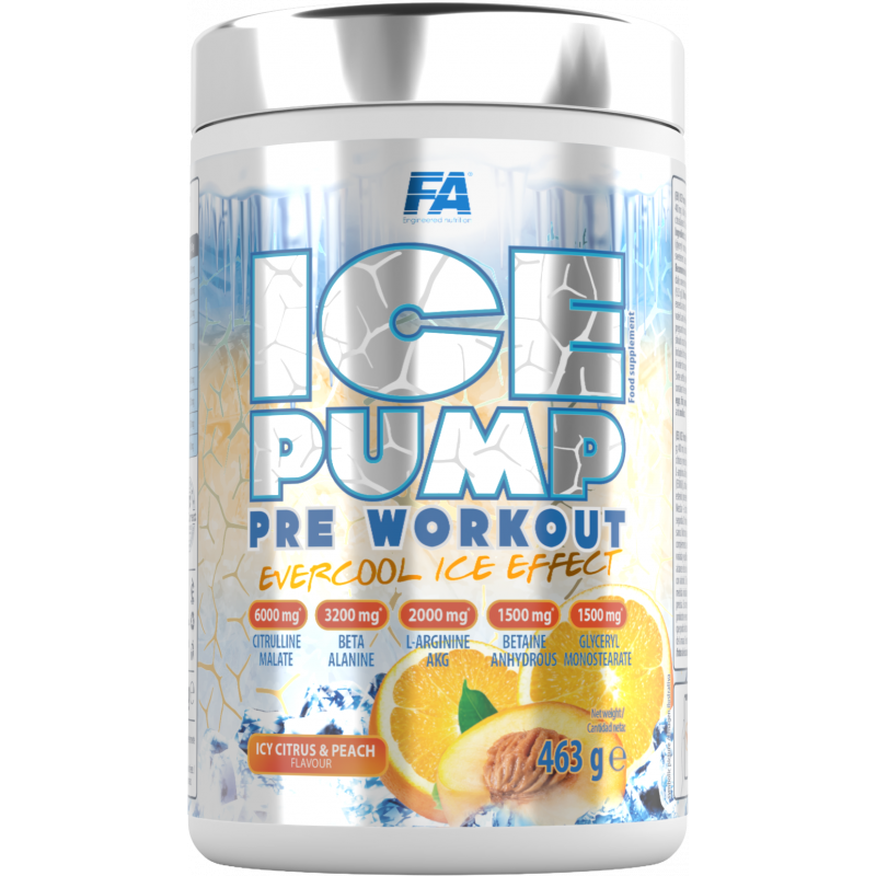 Fitness Authority ICE Pump Pre Workout 463g - Icy citrus peach