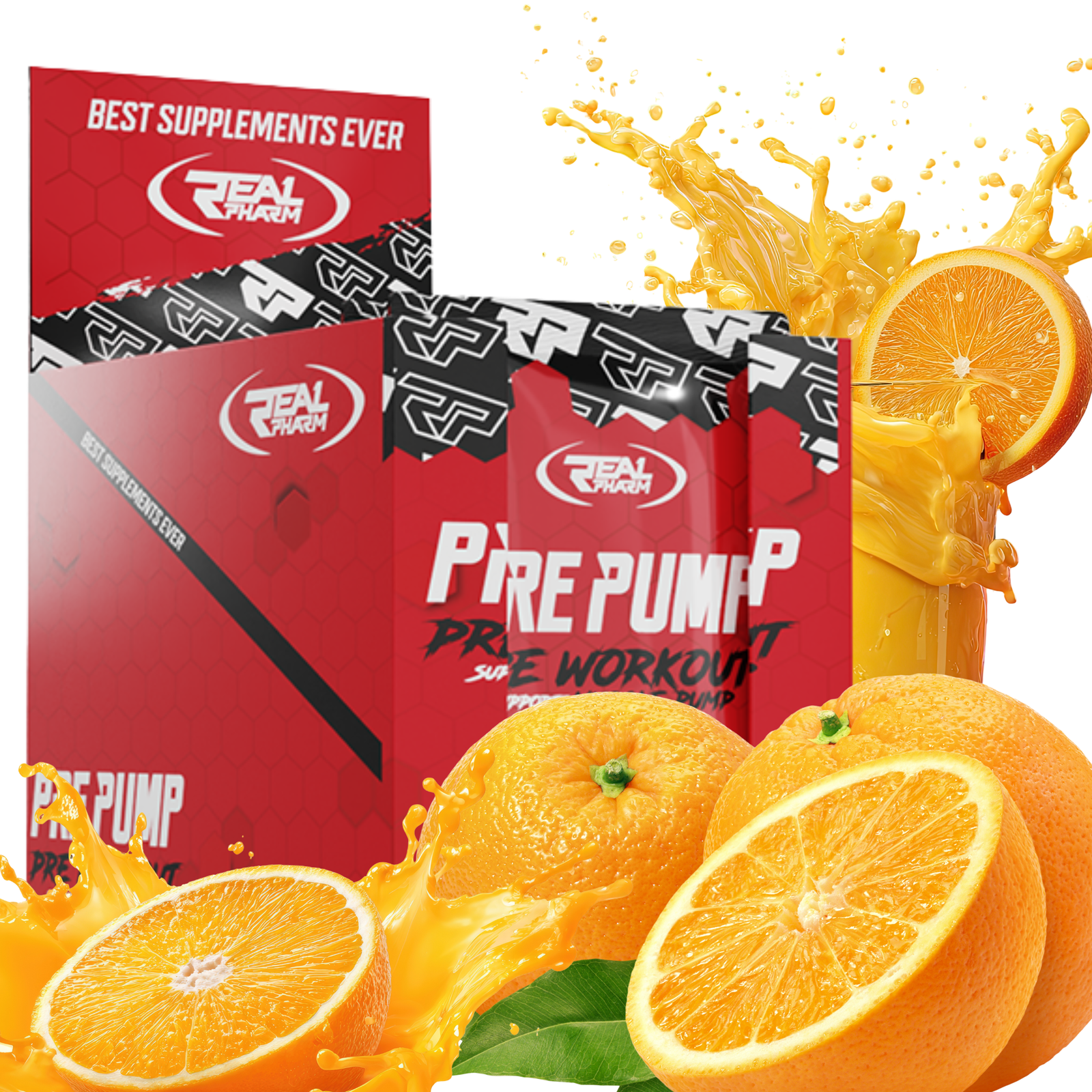 Real Pharm Pre Pump Box 20x 10g - Orange