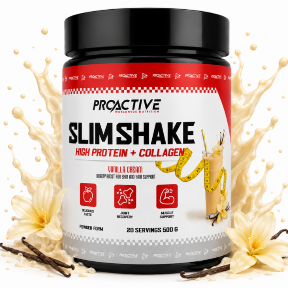 Proactive Slim Shake 500g - Vanilla Cream