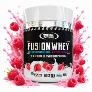 Real Pharm Fusion Whey 600g - Malina z kawałkami malin