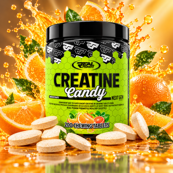 REAL PHARM CREATINE CANDY Kreatyna w Cukierkach – 200 tab do ssania - obrazek 3